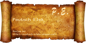 Peutsch Elek névjegykártya